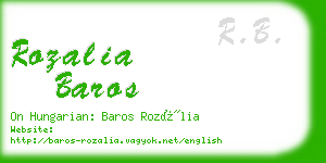 rozalia baros business card